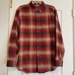 Pendleton Shirt Mens Sz Large Flannel Red Plaid Mason Long Sleeve Outdoor Casual